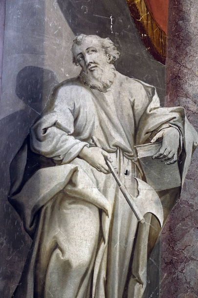 Saint Matthieu, fresque dans l'église Saint Jean Baptiste à Zagreb, Croatie
 - Photo, image