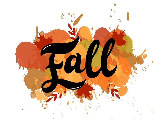 Fall. Hand drawn lettering. Vector illustration. Best for Autumn design - Vector, Image