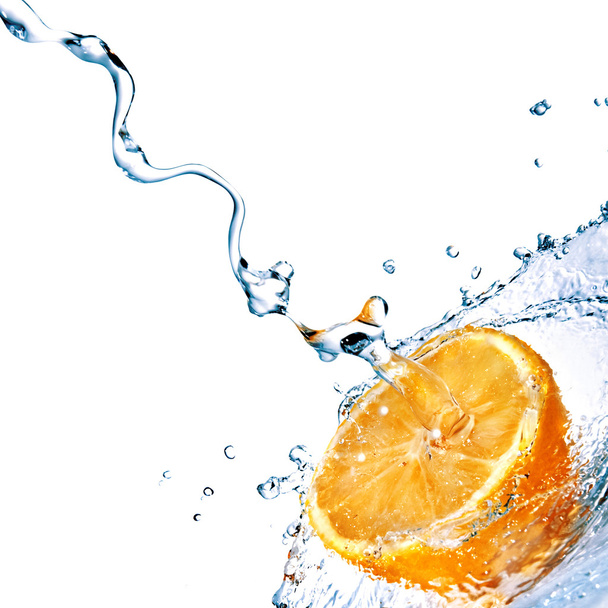 Fresh water drops on orange - Photo, image