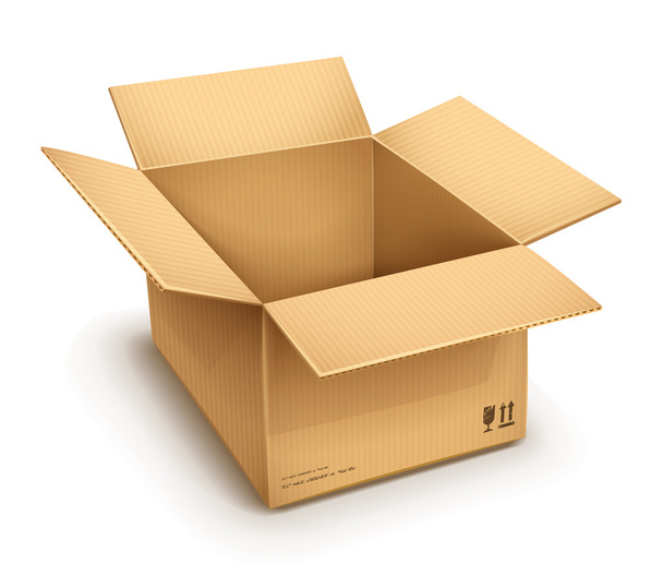 открытая картонная коробка - Вектор,изображение