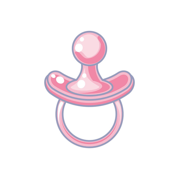 cute pacifier baby isolated icon - Vector, Image
