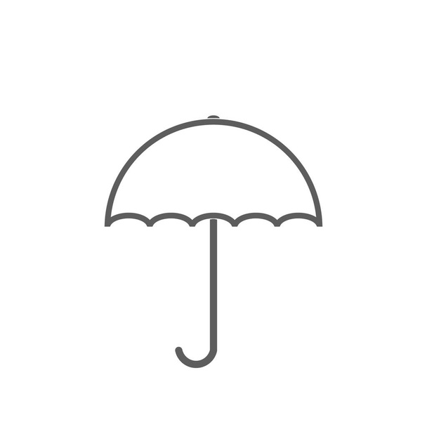 Schirmzeilen-Symbol. Vektor-Liniensymbol isoliert auf weißem Hintergrund - Vektor, Bild