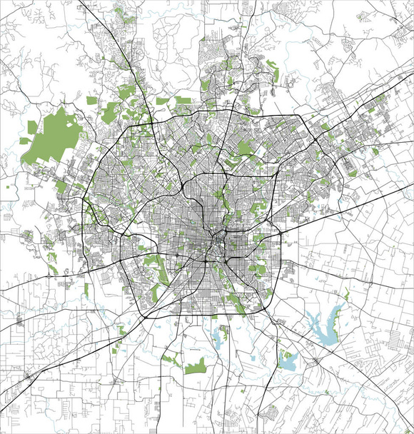 map of the city of San Antonio, Texas, USA - Vector, Image