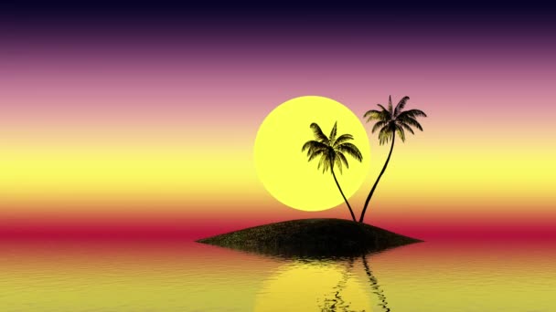 3d animation palm tree on the island, travel, vacation - Footage, Video