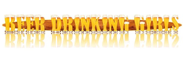 bier alfabet letters bier drinken meisjes - Foto, afbeelding