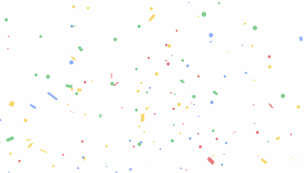 Kolorowe konfetti impreza Popper wybuchy na białym tle - Materiał filmowy, wideo