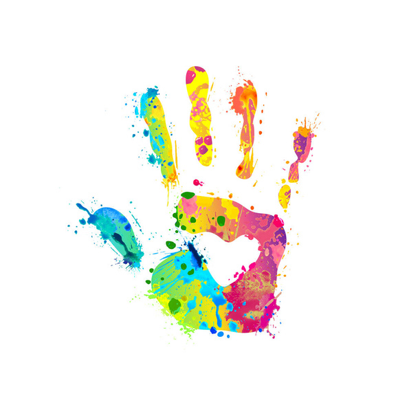 Hand sign of splash paint - Vector, Image