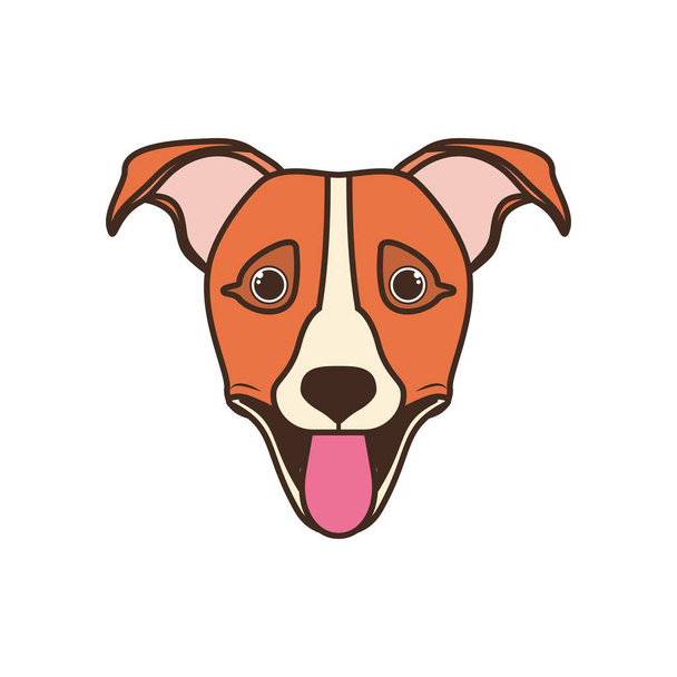 head of cute jack Russell rerrier dog on white background
 - Вектор,изображение