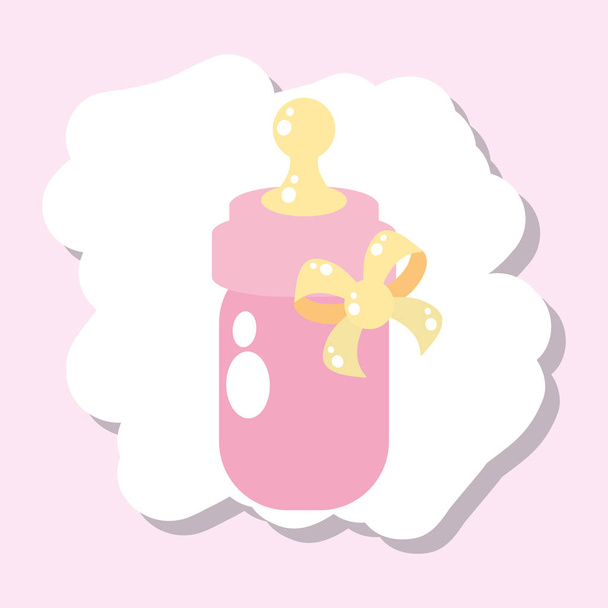 かわいいボトルミルク赤ちゃん孤立したアイコン - ベクター画像