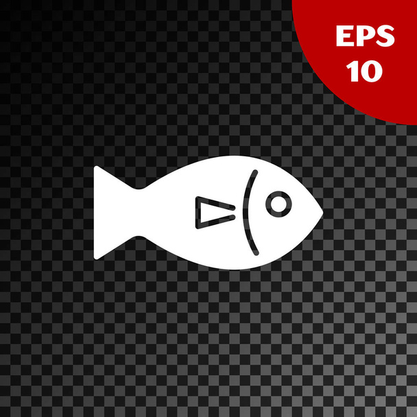 Icono de pescado blanco aislado sobre fondo oscuro transparente. Ilustración vectorial
 - Vector, imagen