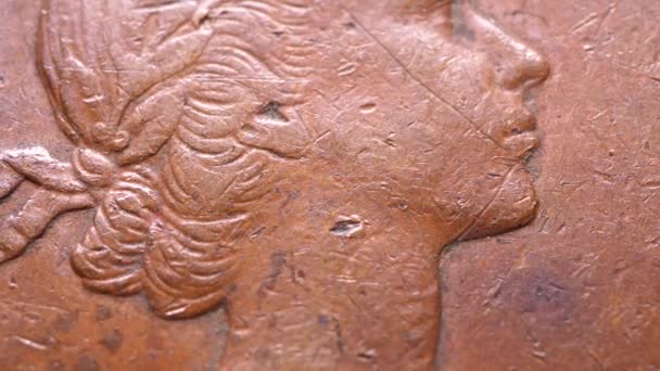 Közelről a régi, részletes érmék - Felvétel, videó