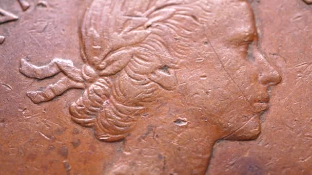 Közelről a régi, részletes érmék - Felvétel, videó