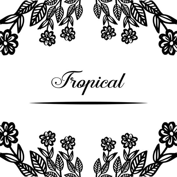 Modello di carte, concetto tropicale, con cornice floreale carino. Vettore
 - Vettoriali, immagini