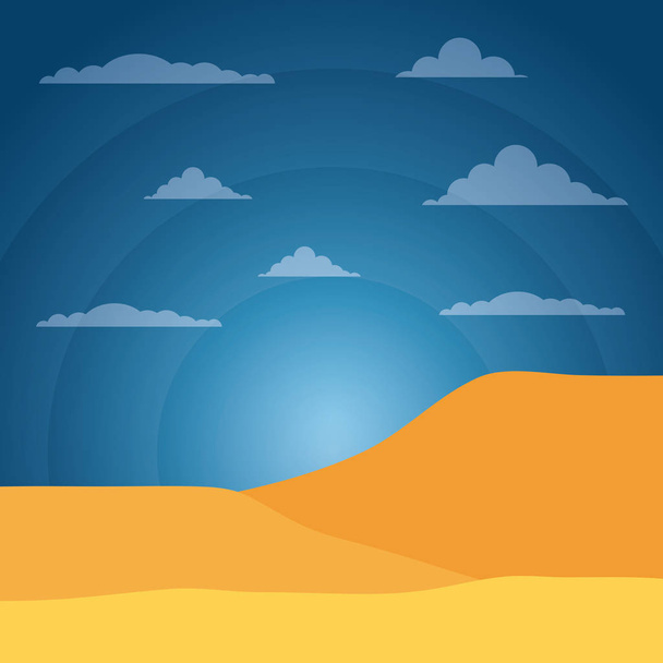 風景砂漠砂空の光の太陽 - ベクター画像