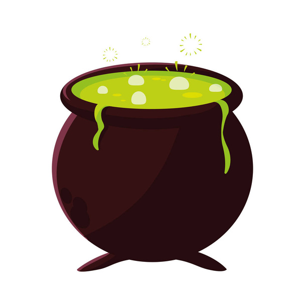 cauldron potion happy halloween celebration design - Vector, Image