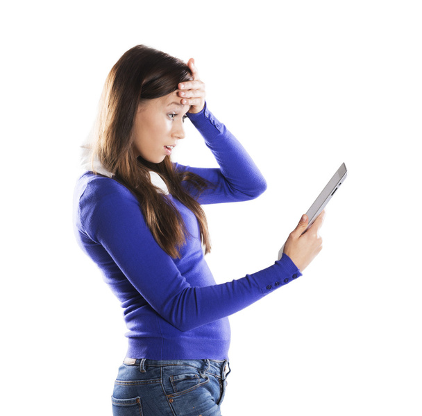 Woman with pc tablet - Photo, Image