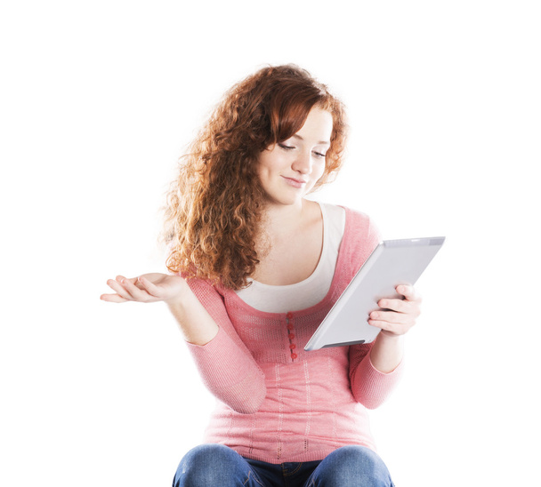 Woman with pc tablet - Foto, Bild
