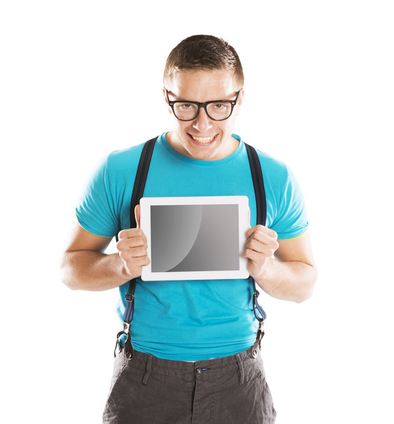 Man with pc tablet - Foto, afbeelding