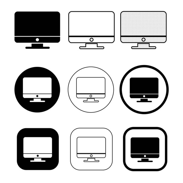 Простий дизайн значка комп'ютерного монітора
 - Вектор, зображення