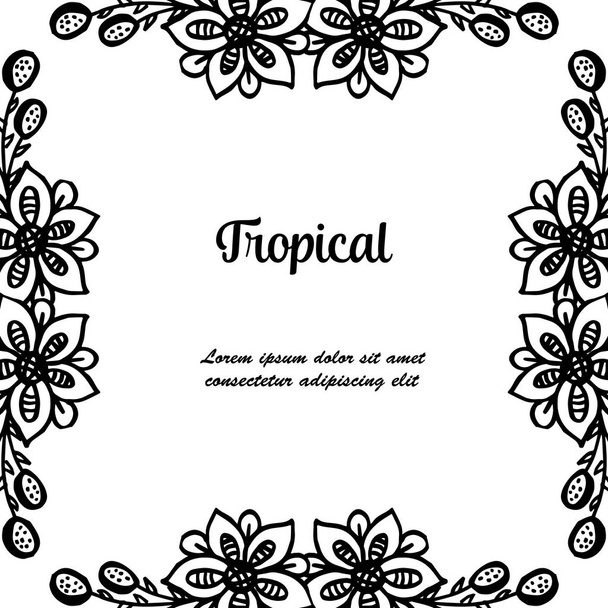 Shape of cute flower frame, for banner celebration tropical. Vector - Vector, Image