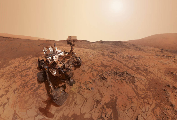 Mars gezegenin yüzeyini keşfediyor. Bu görüntünün unsurları Nasa tarafından döşenmiştir - Fotoğraf, Görsel