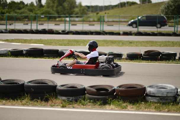 Teenage boy in go-kart - Photo, image