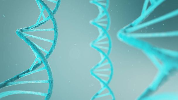 DNAの二重ヘリカル構造、DNA分子、Rna。生化学、バイオテクノロジーの概念。ゲノム変更、3Dイラスト - 写真・画像