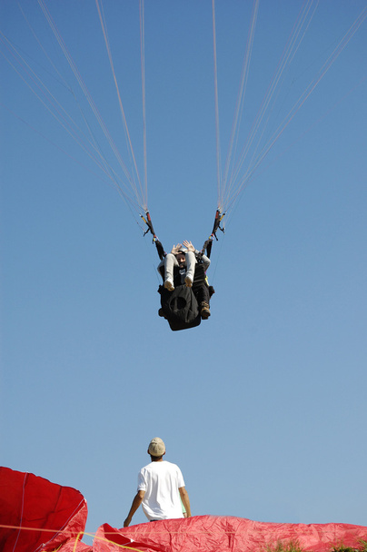 Double atterrissage en parapente
 - Photo, image