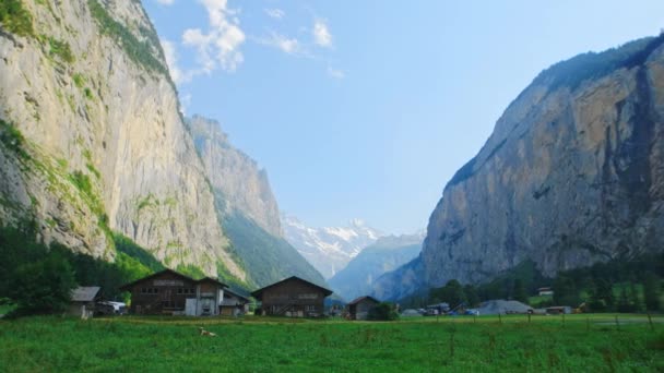  İsviçre 'nin Jungfrau bölgesindeki Lauterbrunnen Vadisi - Video, Çekim