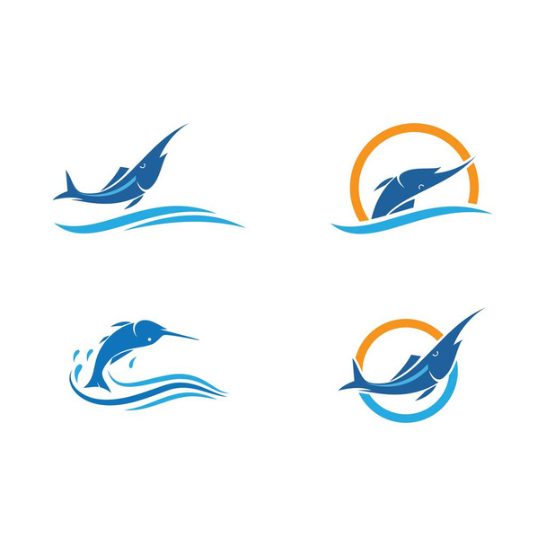Marline ψάρι λογότυπο  - Διάνυσμα, εικόνα