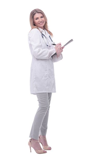 woman doctor with stethoscope. isolated on white - Fotoğraf, Görsel
