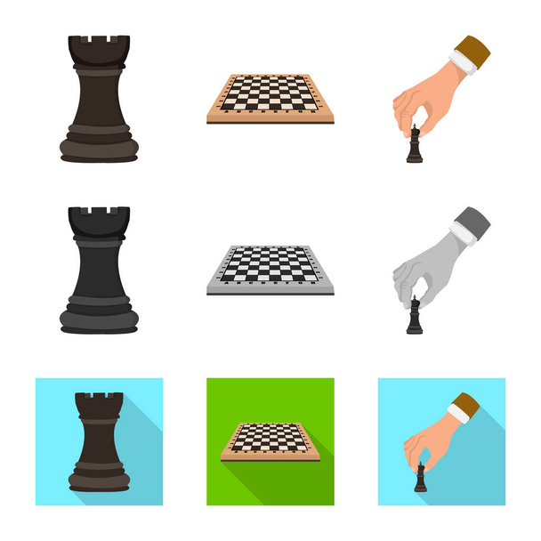 Vector design of checkmate and thin symbol. Set of checkmate and target vector icon for stock. - Vector, imagen