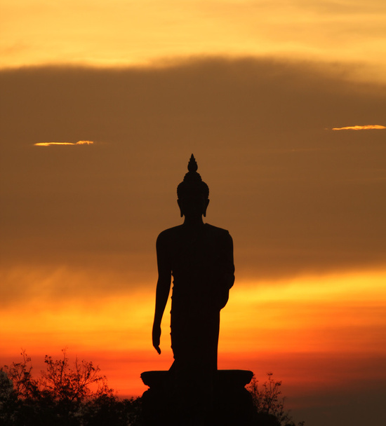 silhouette de statue de bouddha - Photo, image