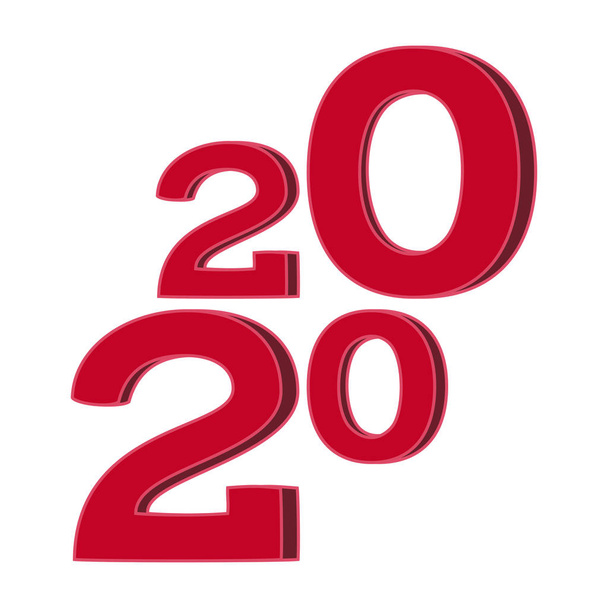 Cartoon red 2020 diagonal new year poster - Vector, Image