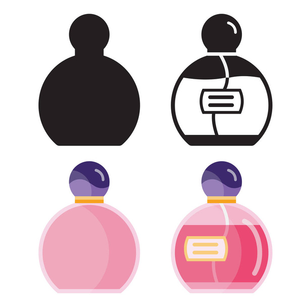 Toilet Water in Perfume Bottle Flat Icons - ベクター画像