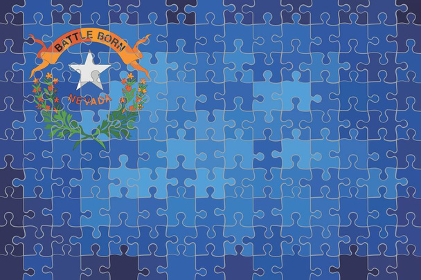 Nevada bayrağı bulmaca arka plan yapılmış - İllüstrasyon - Vektör, Görsel