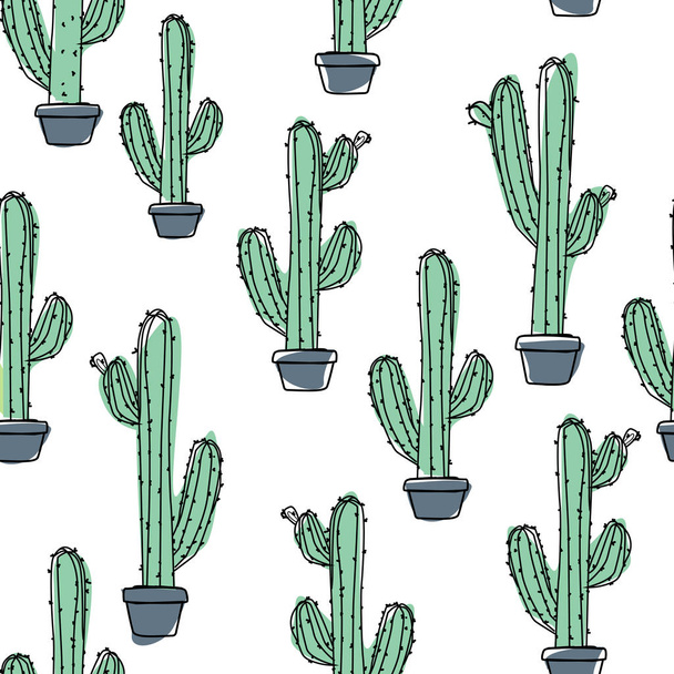 Kaktus im Topf - Muster - Foto, Bild