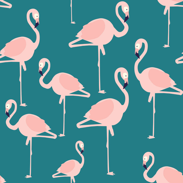 Prachtige bloemen zomer patroon achtergrond met Flamingo. Perfect voor wallpapers, Web pagina achtergronden, oppervlaktetexturen, textiel. - Foto, afbeelding