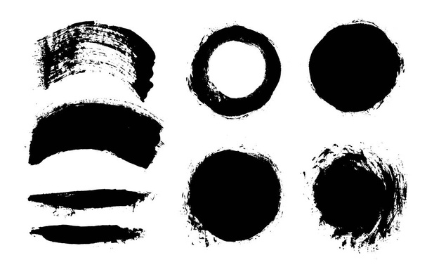 Pinceladas. Set de pinceles vectoriales. Elementos de diseño grunge
 - Vector, Imagen