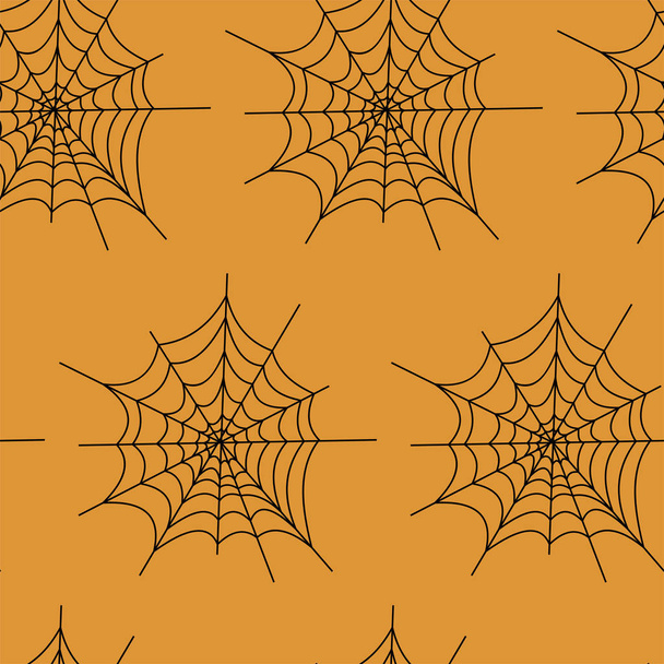 Seamless pattern with halloween pumpkins spider web zombie. Can be used for scrapbook digital paper, textile print, page fill. Vector illustration - Vektori, kuva