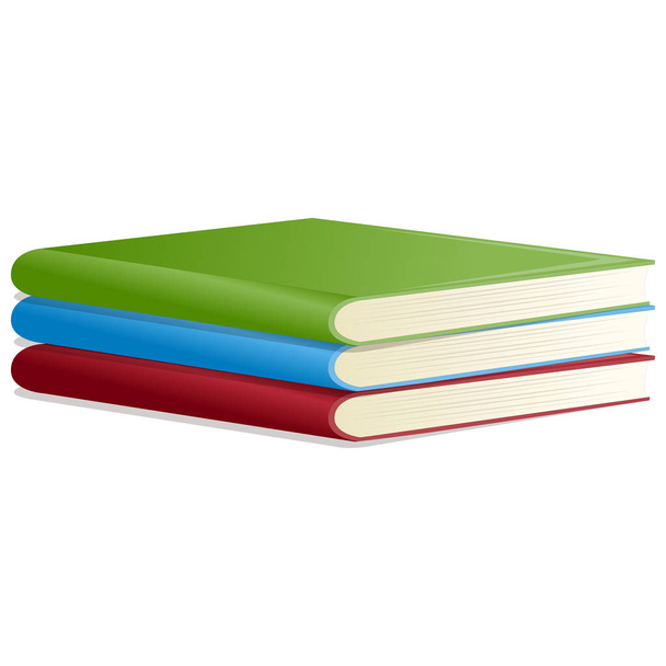 Βιβλία σε μια στοίβα: κόκκινο, μπλε, πράσινο - Διάνυσμα, εικόνα