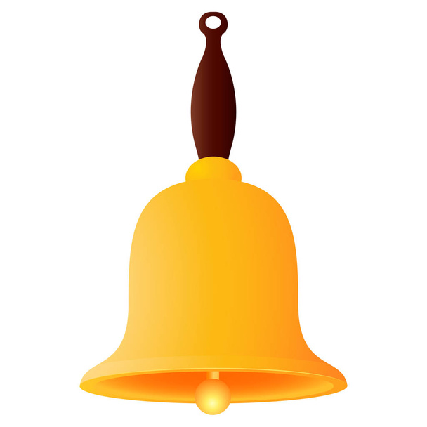 Golden bell last bell on a white background - Vector, Imagen