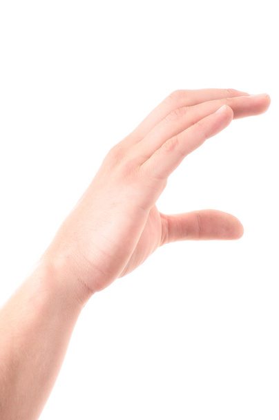 písmeno "c" ve znakovém jazyce, na bílém pozadí - Fotografie, Obrázek