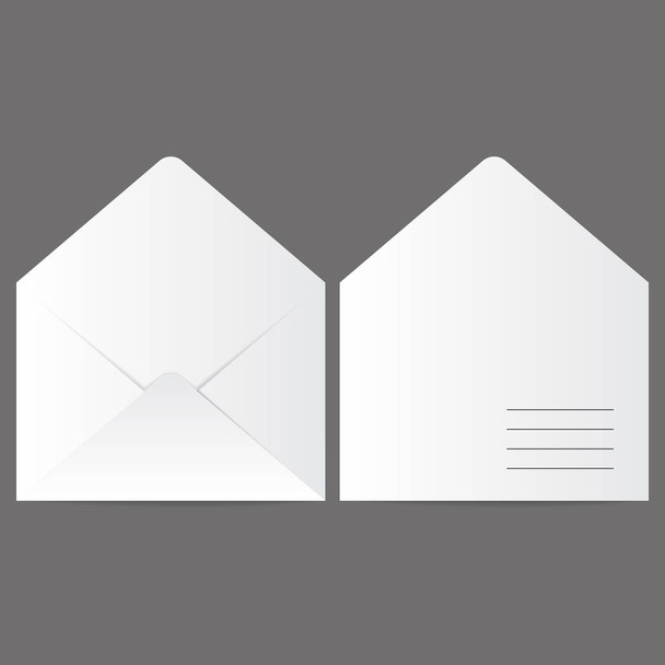 Realistic paper envelope for writing on a gray background - Vector, Image