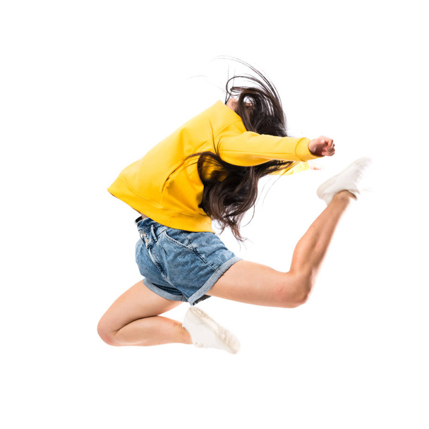 Joven bailarina asiática sobre aislado blanco fondo
 - Foto, Imagen