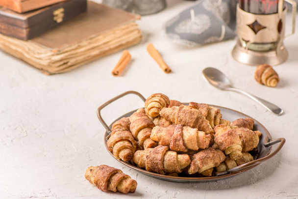 Cottage cheese cookies rugelach on plate. - Photo, Image