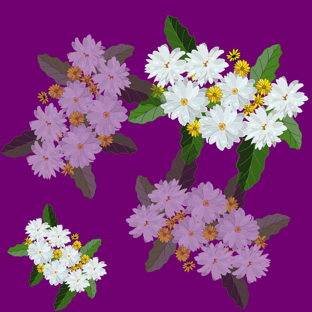 αδιάλειπτη μοτίβο με λευκά λουλούδια. - Διάνυσμα, εικόνα