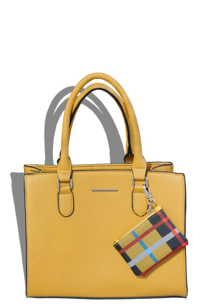 Yellow leather women's handbag. - Photo, Image