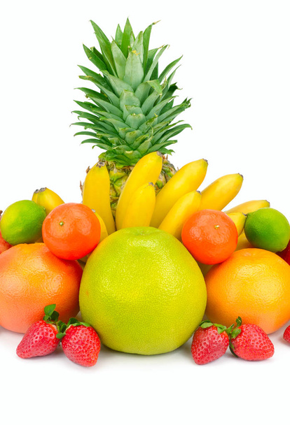 Σετ φρούτων που απομονώνονται σε λευκό φόντο. - Φωτογραφία, εικόνα