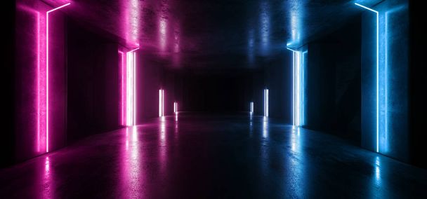 Дискотека футуристичний темні Sci Fi неонові вогні фіолетового синього футуристичний  - Фото, зображення